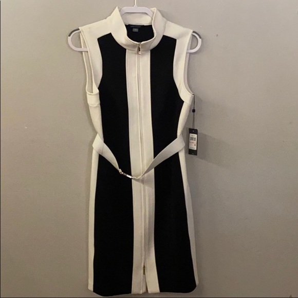 tommy hilfiger black and white dress